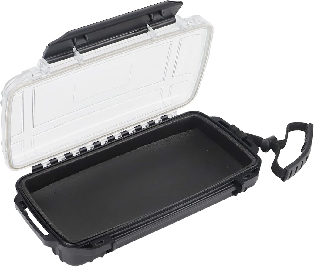 Hlotmeky Waterproof Dry Box for Kayaking, Boat, Phone - Small Container, Watertight Storage Case for Diving (Black)
