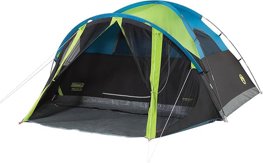 Coleman Carlsbad Dark Room Tent with Screened Porch 4/6 Person Tent Blocks 90% of Sunlight to Keep Inside Cool Weatherproof with Easy Setup Made of PFAS-Free Materials