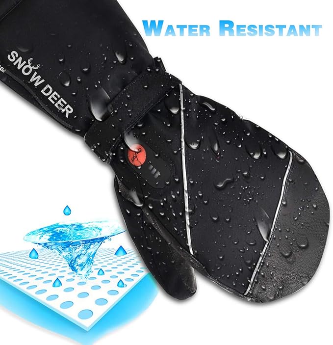 Heated Mittens Gloves Men Women - 7.4V 2200MAH Electric Rechargeable Battery Gloves for Winter Skiing Skating Snow Camping Hiking Heated Hand Warmer Gloves