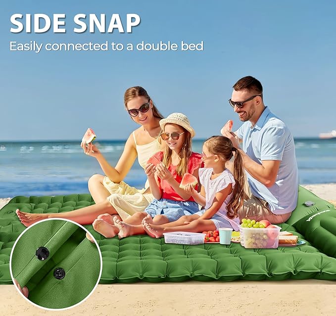 Sleeping Pad for Camping Large,79×28×4"Inflatable Camping Pad Built-in Foot Pump and Pillow,Single Camping Air Mattress,Ultralight & Portable Camping Mattress Sleeping Pad for Hiking,Tent,Army Green