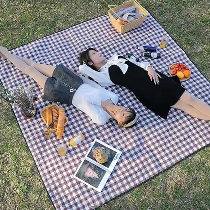 K Y KANGYUN XXL Large Beach Blanket (80 "x 79") Picnic Blankets fit 4-7 Adults, Waterproof Sandproof Beach Picnic Mat Foldable Rug with Family Outdoor Blanket for Camping Park Travel