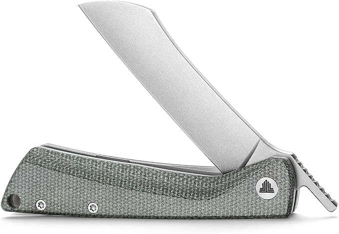 Higonokami Folding Pocket Knife for Men，3.3" 14C28N Stonewash Camping EDC Knives with Clip Micarta Handle，Norma-04G