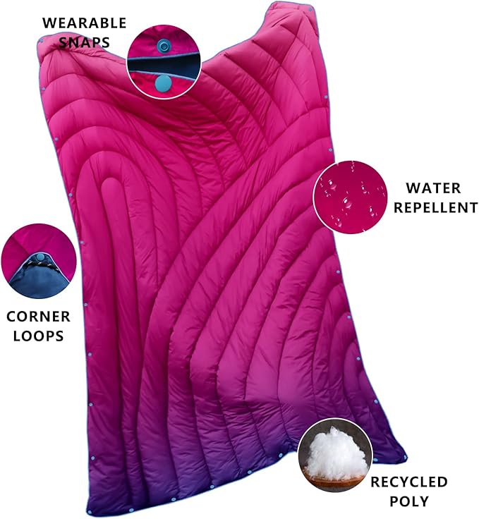 Camping Blanket,Packable Down Alternative Puffy Printed Camping Blanket Lightweight Outdoor Blanket for Camping,Traveling, Stadium, Hiking, Picnics