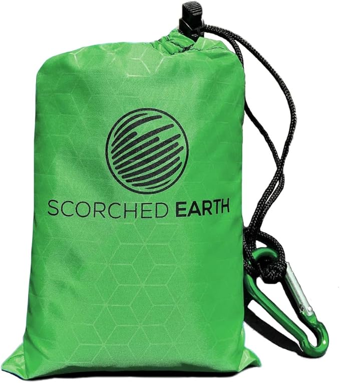 Pocket Blanket for Beach, Travel, Outdoor, Camping, Hiking, Picnic, Festival, Sports - Water Resistant, Compact, Durable Tarp, Corner Pockets, Bag, Built in Stakes (Lime Green, 60x55)