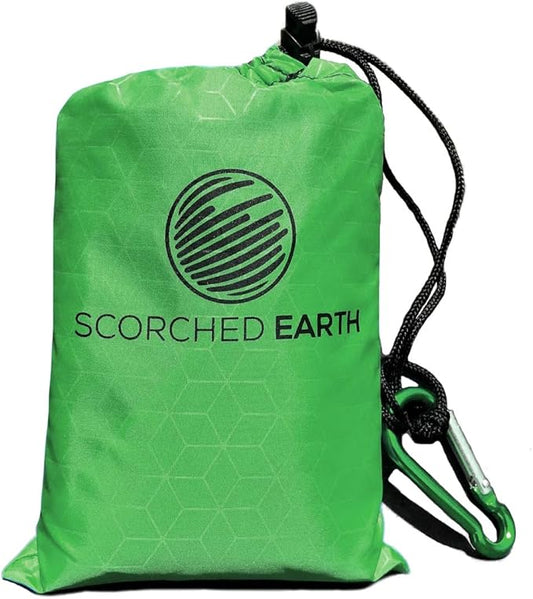 Pocket Blanket for Beach, Travel, Outdoor, Camping, Hiking, Picnic, Festival, Sports - Water Resistant, Compact, Durable Tarp, Corner Pockets, Bag, Built in Stakes (Lime Green, 60x55)