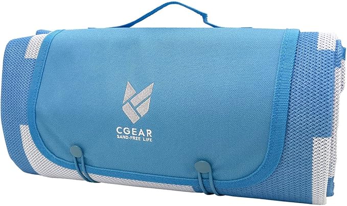 CGEAR Sandlite – Patented Sand-Free Beach Mat – Multi Use Outdoor Camping Mat, Picnic Blanket, Exercise Stretching Mat – Rollup Compact – Great for Families