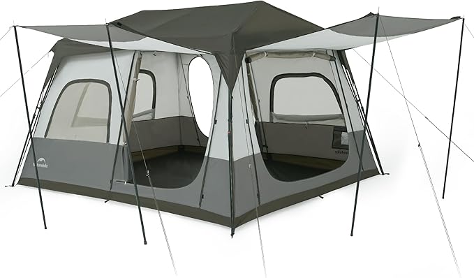 Naturehike Cape 4/6/8 Person Camping Tent, 60S Easy Setup Instant Tent Pop up Tent, Waterproof Large Tall 6/8 Person Tents for Camping, Car Camping