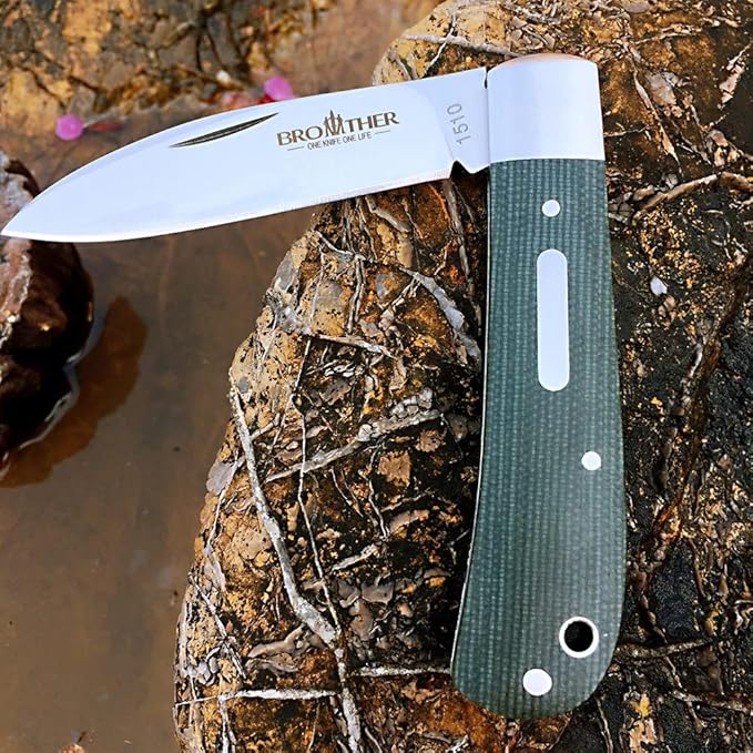 Brother 1510 VG10 Blade Knife Mircarta Grips Slip Joint Pocket Knife â€¦