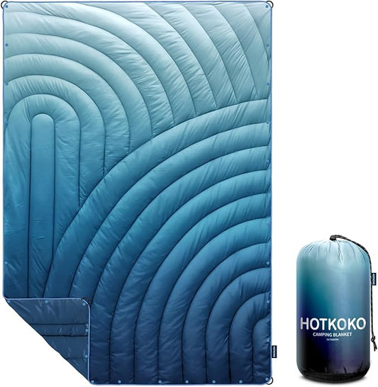 Camping Blanket,Packable Down Alternative Puffy Printed Camping Blanket Lightweight Outdoor Blanket for Camping,Traveling, Stadium, Hiking, Picnics