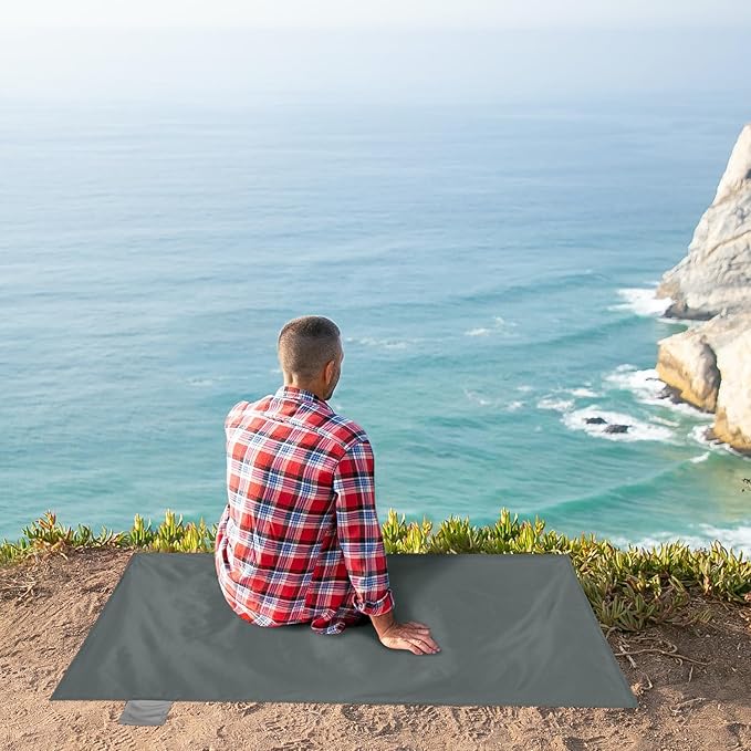 Odoland Beach Blanket Picnic Blanket, SandProof Waterproof Outdoor Pocket Blanket with Portable Bag, Foldable Lightweight Sand Free Quick Drying Beach Mat for Hiking Camping Picnics Travel Concert