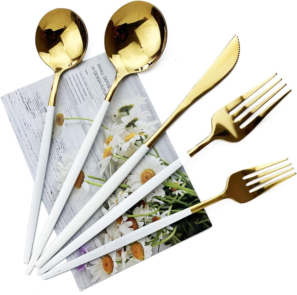 JASHII 30-Piece Stainless Steel Satin Finish Flatware Set, Mirror Polished Tableware Cutlery for Home and Restaurant, Dishwasher Safe