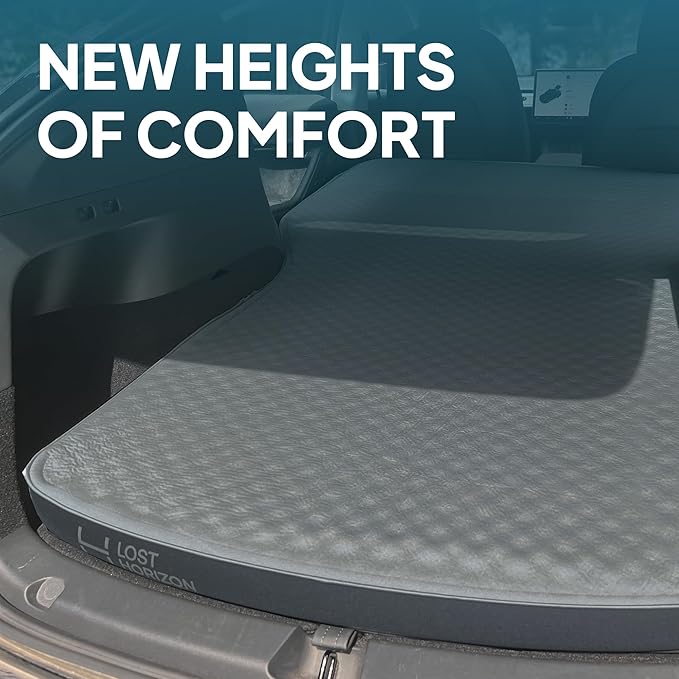 LOSTHORIZON Tesla Camping Air Mattress with Foam, Self Inflating Sleeping Pad, 4.5" Thick, with Air Pump, Model Y