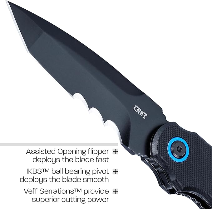 CRKT A.B.C. EDC Folding Pocket Knife: Every Day Carry Assisted Opening, IKBS Ball Bearing Pivot, Liner Lock, G10 Handle 2606