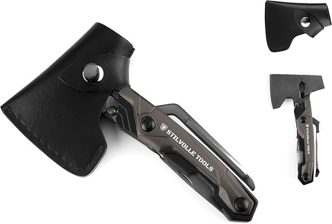 Axe 9 ax with 9-Featured Multi-Tool Hammer, Wrench, Wire Cutter, ax, Bottle Opener, Phillips Screwdriver, Flat-Blade Screwdriver, Nail File, Saw, Knife