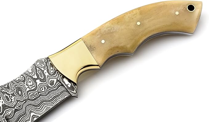 Poshland TR-177 Custom Handmade Damascus Steel 10 Inches Tracker Knife (Bone)