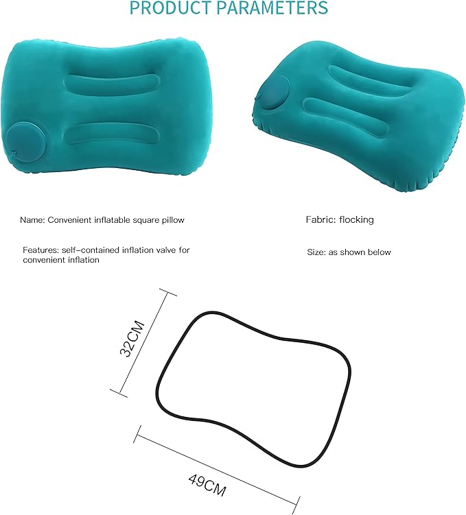 Compression Inflatable Camping Pillow, 2 Pack Camping Inflatable Pillow, Camping Pillow for Sleeping (Green)