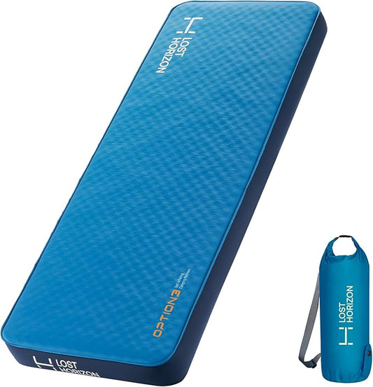 LOSTHORIZON Air & Foam Camping Mattress, Self-Inflating Sleeping Pad, 4.5" Thick, with Air Pump, Cot