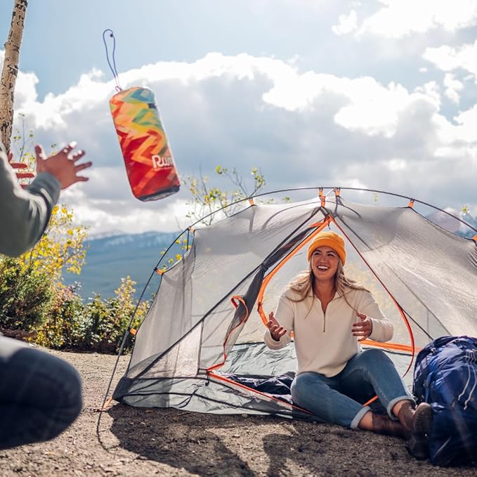 Rumpl Original Puffy Blanket - Warm Puffy Camping Blanket, 100% Recycled Polyester Insulation, Lightweight, Packable, Water-Resistant, Outdoor Puffer Blanket, 52"x75", Sequoia Plaid