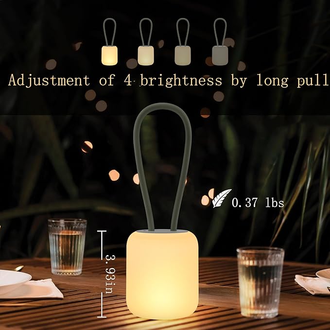Himmel Camping Lamp,Portable Outdoor Lamp for Hanging,Standing and Mounting,Warm or White Lighting Camping Lamp,Rechargeable Hang Lampe Outdoor,Table lamp for Living Room and Bedroom (Gray)
