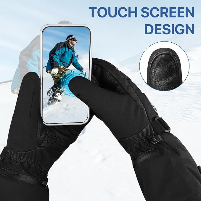 Heated Mittens Gloves Men Women - 7.4V 2200MAH Electric Rechargeable Battery Gloves for Winter Skiing Skating Snow Camping Hiking Heated Hand Warmer Gloves