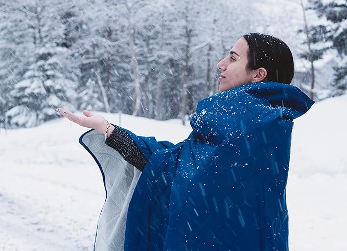 Waterproof Outdoor Blanket Large Fleece Stadium & Camping Blankets for Cold Weather. Perfect for Outdoors, Car, Dogs, Picnic. Windproof, Quilted, Extra Warm, Machine Washable