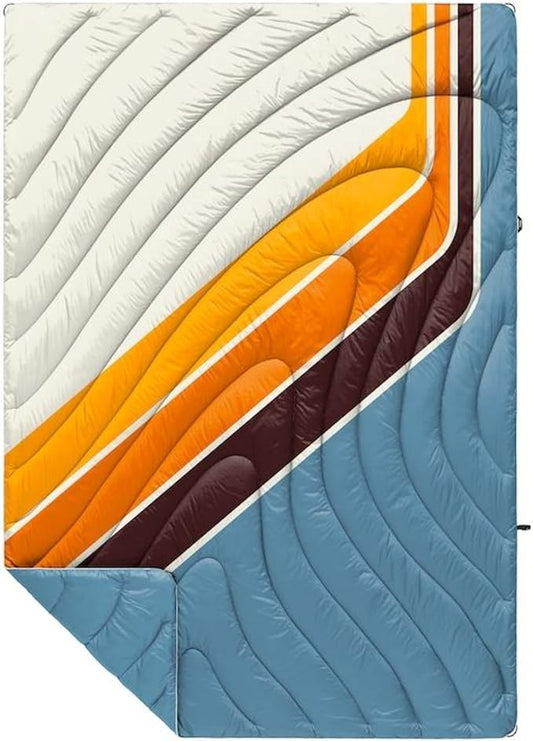 Rumpl Original Puffy Blanket - Warm Puffy Camping Blanket, 100% Recycled Polyester Insulation, Lightweight, Packable, Water-Resistant, Outdoor Puffer Blanket, 52"x75", Easy Rider