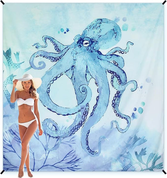 Beach Blanket, Sandproof Beach Mat, Waterproof Quick Drying Lightweight Outdoor Picnic Mat 79" X 83" for 2-4 Adults with Pocket for Travel, Camping, Hiking