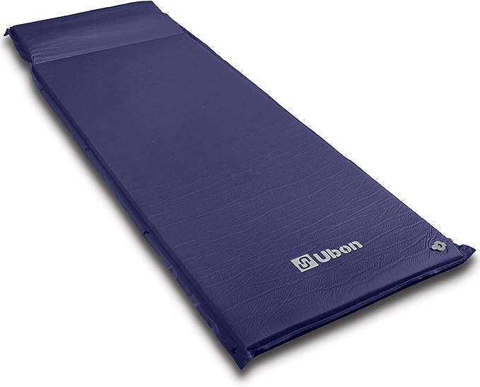 Ubon Self Inflating Sleeping Pad with Pillow for One People Fast Inflating Camping Mat 2 Inch Camping Mattress for Camping Hiking and Backpacking - Navy