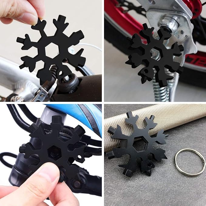 Stocking Stuffers for Adults Men, Gifts for Men, 18-in-1 Snowflake Multitool, Christmas Gifts for Men, Cool Camping Gadgets Tools for Men, Husband, Him, Grandpa, Unique Gifts for Dad Who Wants Nothing