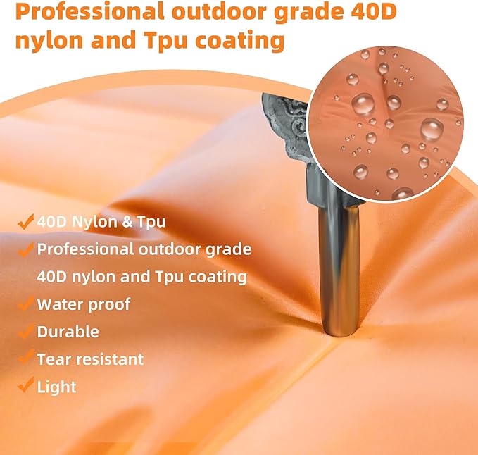 Sleeping Pad for Camping, Ultralight Inflatable Sleeping Mat with Built-in Foot Pump, Upgraded 50D Nylon Durable Camping Air Mattress, Suitable for Camping, Fishing, self Driving Tours