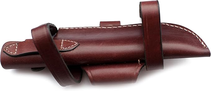 GCS Handmade Brown Leather Sheath Right from Front Vertical - Left from Back Horizontal Knife - GCS 223