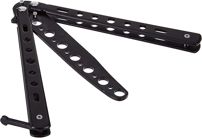 Generic Metal Practice Butterfly Comb Style Knife Trainer Tool Dull Black