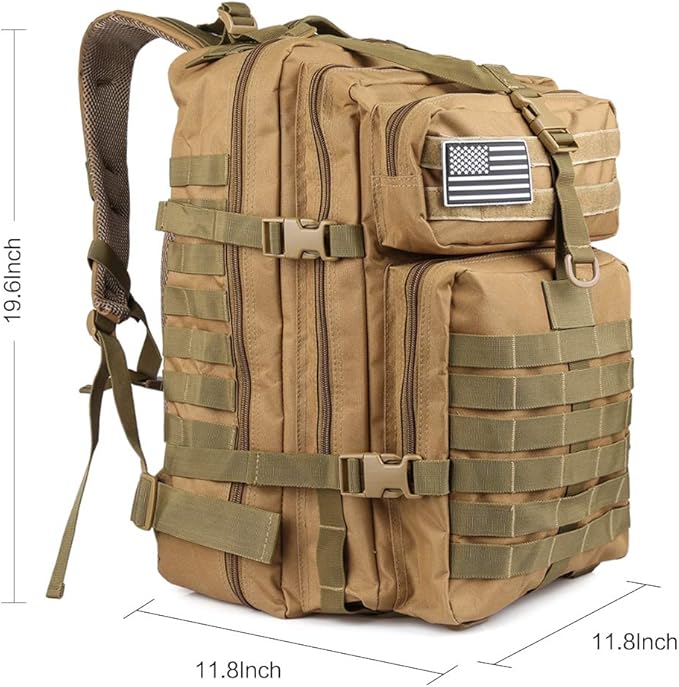 ROARING FIRE Tactical Backpack, Army Assault Pack, Molle Backpack for The 3 Day Pack, 45L prepper bag