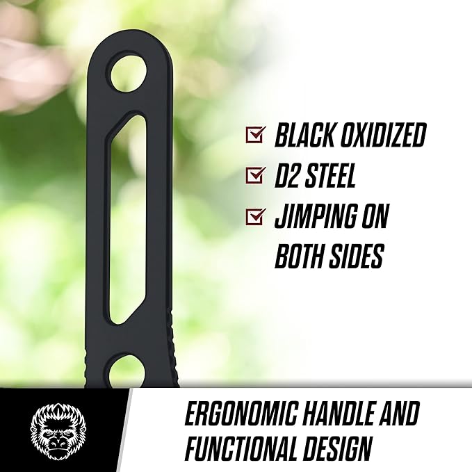 Holtzman's Gorilla Survival 'Scalpel' Fixed Blade Utility Knife with D2 Sheath, Belt Clip (Black)