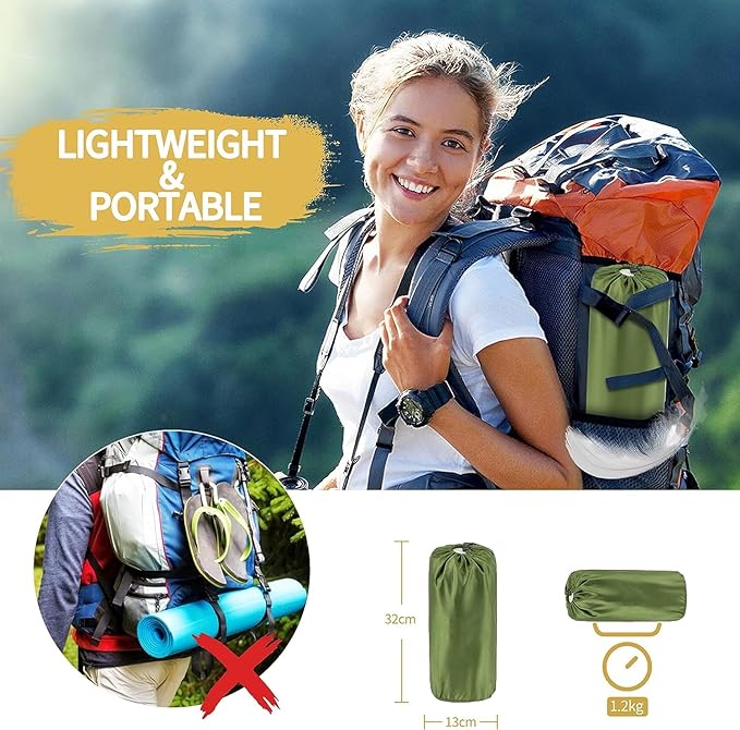 EULANT Double Sleeping Pad for Camping, Self Inflating, 2 Person with Pillow Built-in, Foot Pump, Durable, Portable, 79x2.8x48 in