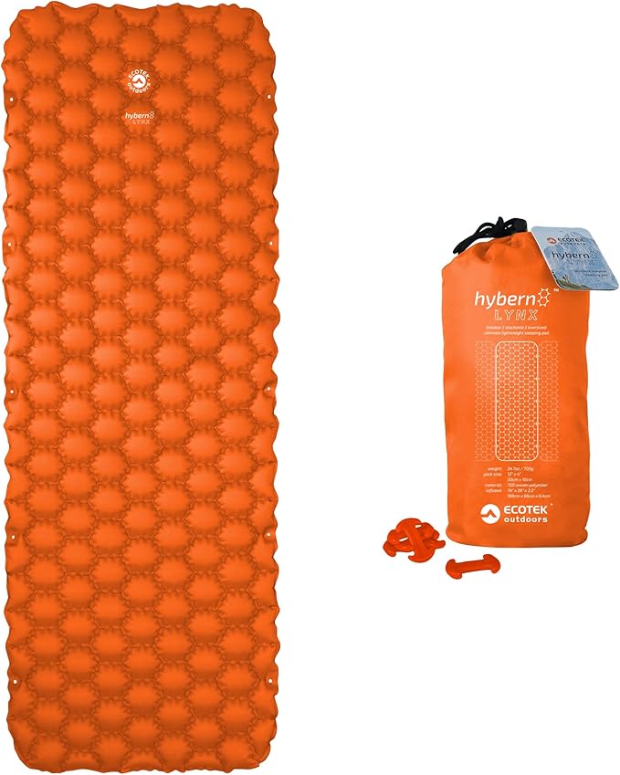 ECOTEK Outdoors Hybern8 Lynx - Linkable, Oversized Sleeping Pad - Innovative & Easy to Use - Lightweight & Compact - Perfect for Backpackers, Overlanders, Couples, and Families