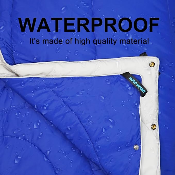 Camping Blanket Travel Blanket for Camping, Hiking, Beach outings - Waterproof -52" x 75"(Deep Blue)