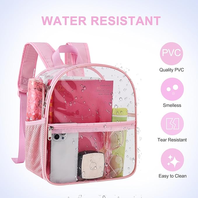 USPECLARE Clear Backpack for Stadium Approved 12×6×12, Water proof Clear Bag for Stadium Events and Concert Work Sport Event