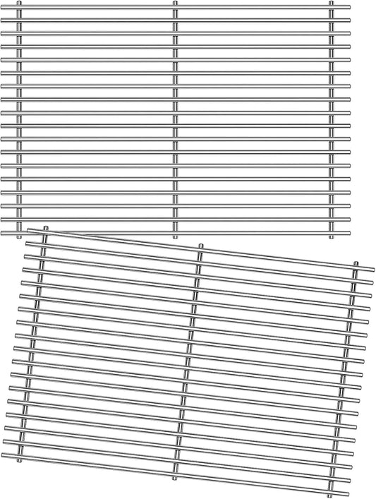 19.5" 304 Stainless Steel Grill Grates for Weber Genesis 300 Series E310 E320 E330 S310 S320 S330 EP-310 EP-320 EP-330 Gas Grills 2-Pack Cooking Grids Replacement Parts for Weber 7524, 7528