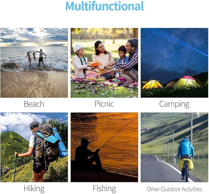 Sand Free Beach Blanket, Large/Oversized Outdoor Picnic Mat Waterproof Quick Drying Ripstop Nylon Compact Sandproof Beach Blanket for Camping Hiking Fishing Travel (L,82"X79")