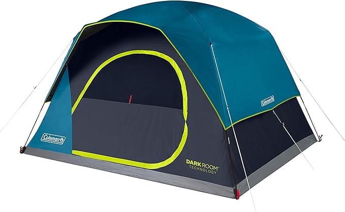Coleman 4-Person Dark Room Skydome Camping Tent, Blue