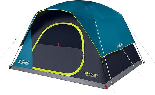 Coleman 4-Person Dark Room Skydome Camping Tent, Blue