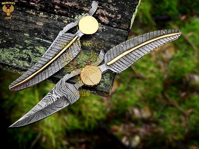 Handmade Damascus Pocket Knife with Sheath