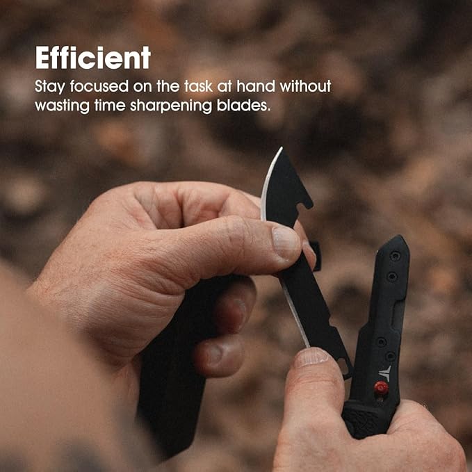 True Replaceable Blade Folding Pocket Knife, Sharp Pocket Knife with Secure Blade Release System, 3 Stainless Steel Blades: Two Fine Edge Blades and One Saw Edge Blade