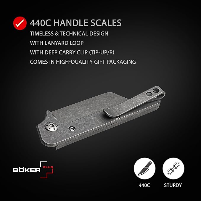 BOKER PLUS® Fragment Mini EDC Pocket Knife - Keychain Box Cutter Knife – two-hand-opening EDC Keychain Folding Knife