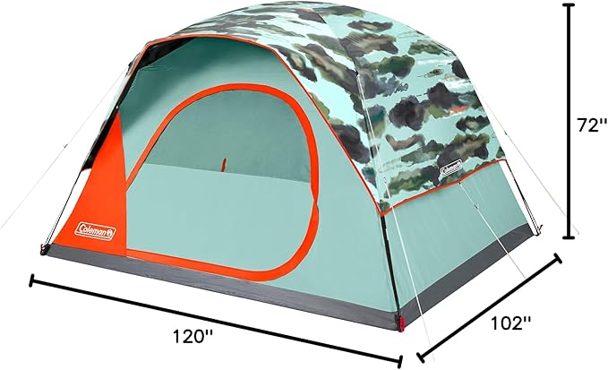 Coleman Skydome Tent with 5 Minute Setup,Weatherproof Tent with Rainfly & Carry Bag, 20% More Headroom Than Traditional Canopies
