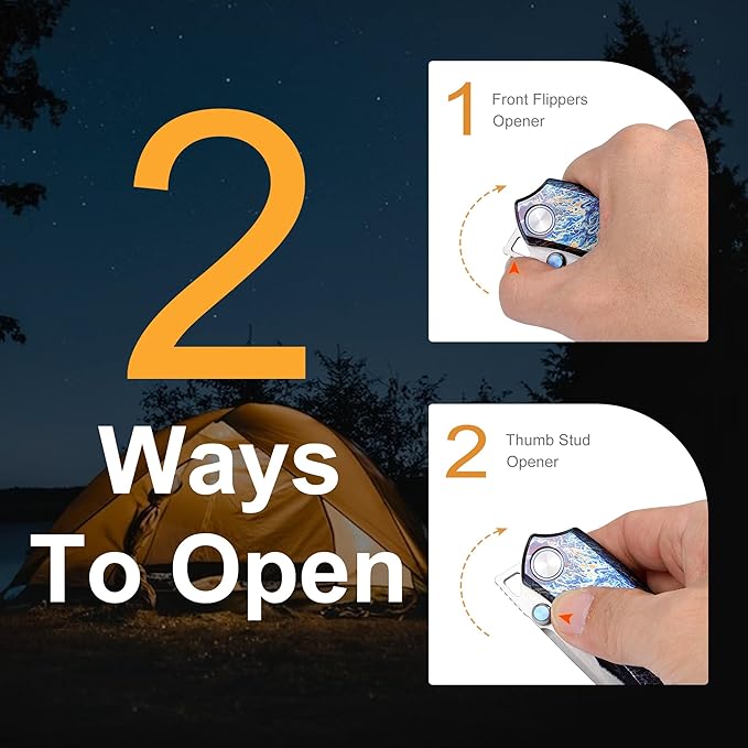 Wild Species Pocket Knife for Men,Manual Grinding Pearlescent Satin M390 Blade Titanium Handle Thumb Stud Opener Front Flipper Folding Knife for Outdoor Camping Hiking