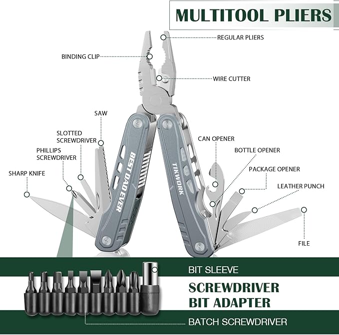 Fathers Day Dad Gifts from Daughter Son,24-in-1 Multi tool "BEST DAD EVER" Christmas Birthday Gifts,Survival Tools for Climbing,Camping,Cycling,Hunting