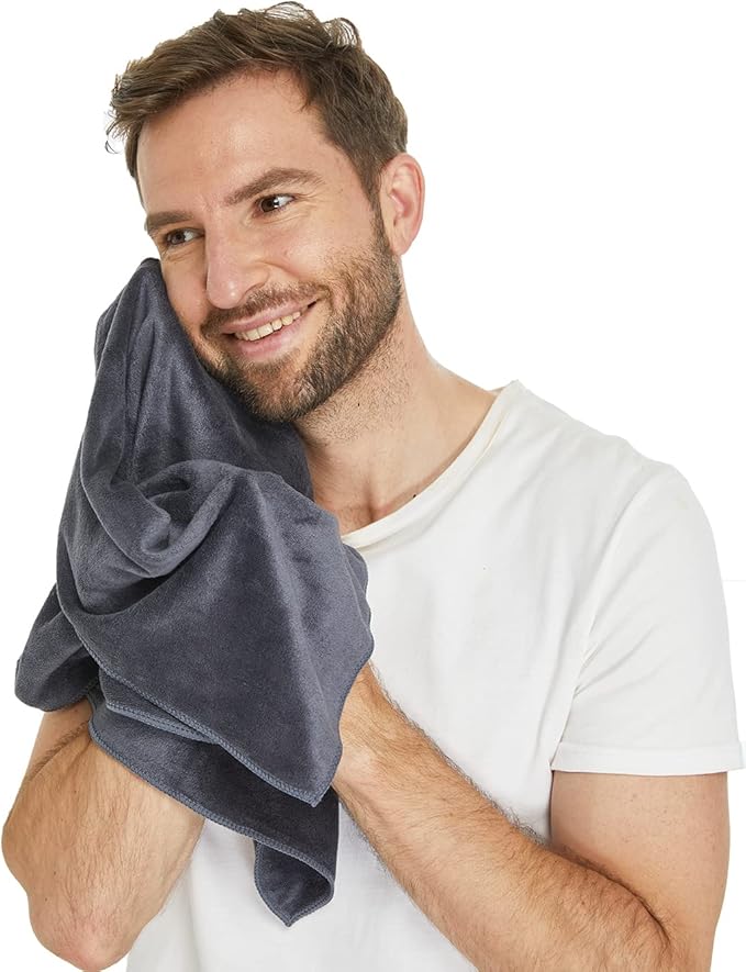 Home Gyms Towel for Men Women Microfiber Gym towels Cycling Workout Sweat Towel Set Quick Dry Exercise Sports Travel Towel Fast Drying 2-Pack (Grey x2)