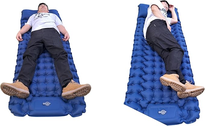 Inflatable Tents for Camping: Self-Inflating Sleeping Mat & Air Mattress - Comfortable Single & Adult Beds, Durable Air Pads for Outdoor Sleeping (Single, Orange)